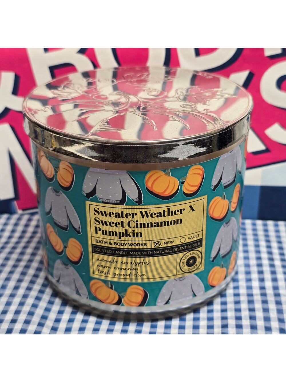 BBW Sweater Weather X Sweet Cinnamon Pumpkin Color Changing Large 3 Wick Candle